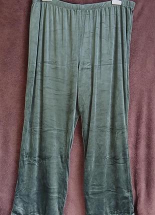 Штаны женские домашние, изумрудный, велюр, 2 xl, eur 50-52,  батл