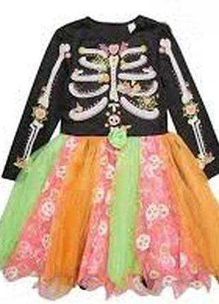 Платье сукня скелет halloween matalan 6-7 р 116-122 + маска