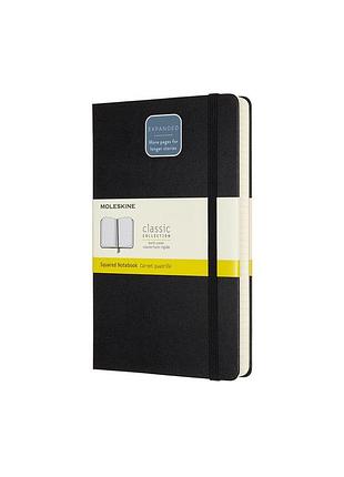Записник moleskine classic expanded середній, клітинка чорний (qp061exp)