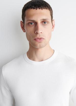 Лонгслів cos slim ribbed cotton long-sleeved t-shirt / l