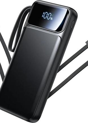 Power bank aioneus 10000 мач быстрая зарядка 22,5 вт со встроенными проводами