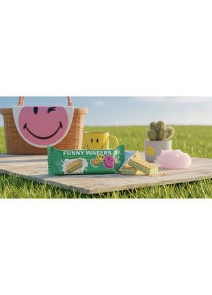 Вафлі з начинкою smileyworld funny wafers з ароматом солодкої вати та кактусу 400г (214523)