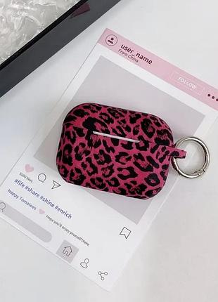 Чохол airpods 4 рожевий леопардовий