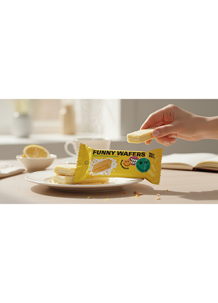 Вафлі з начинкою smileyworld funny wafers з ароматом лимонного чизкейку 400г (214521)