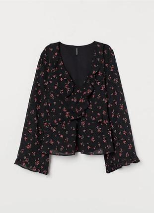 Чорна шифонова блуза нова h&m