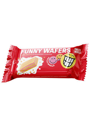 Вафлі з начинкою smileyworld funny wafers з ароматом тутті фрутті та полуниці 400г (214524)