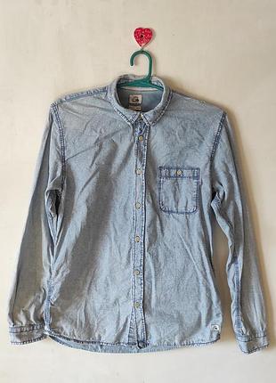Чоловіча джинсова сорочка quiksilver (квіксілвер), розмір m / slim fit