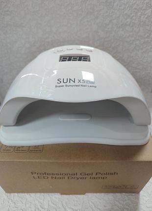 Гібридну uv/led-лампу для манікюру та педикюру sun x5 plus білого кольору. 54w