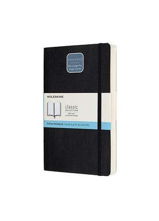Блокнот moleskine classic expanded средний, точка черный мягкий (qp619exp)