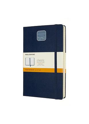 Блокнот moleskine classic expanded средний, в линейку сапфир (qp060expb20)
