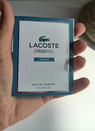 Парфюмированная вода lacoste original aqua, 2 мл
