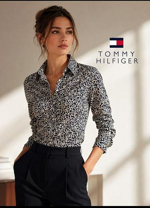 Стильна сорочка в монохромний принт tommy hilfiger