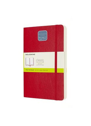 Блокнот moleskine classic expanded средний, нелинованный красный мягкий (qp618expf2)