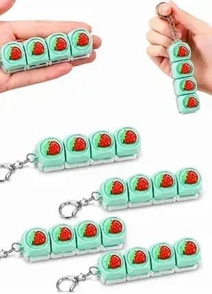 Strawberry keycap clicker брелок-клікер полуниця антистрес 4 кнопки механічний