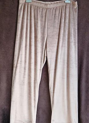 Штаны женские, велюровые, коричневые, xl, eur 46-48