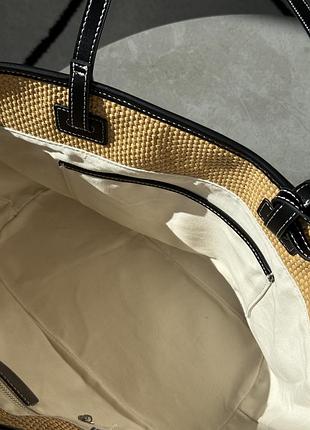 Сумка solara bag raffia/black😚 5