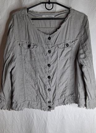 Лляний укорочений жакет піджак monari (німеччина), розмір l/xl (42) — 100% льон