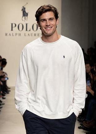 Світшот чоловічий polo ralph lauren білий xxl- 3xl бавовна