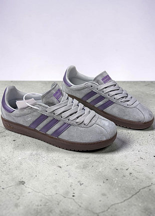 Женские кроссовки adidas bermuda серые с фиолетовым
