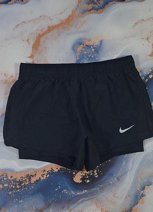 Шорты nike dri-fit running беговые спортивные 2 в 1 с лосинами