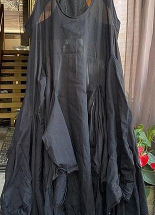 Шовк/бавовна!!!коллекційна чорна  сукня allsaints spitalfields delia parachute dress — ідеальний стан!розмір xs/s.