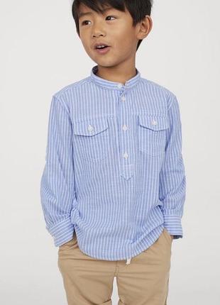 Сорочка блакитна в смужку h&m