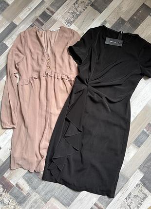 Сукні плаття чорне бежева 2 шт дві одиниці vero moda sinsay