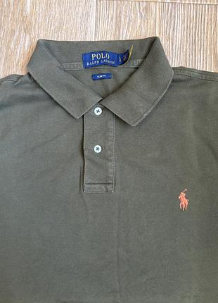 Оливкове чоловіче поло polo ralph lauren