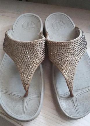 Fitflop(usa)- бежеві замшеві шльопанці  р. 39 - 25,5см