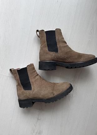 Ботільони челсі із натуральної замши suede