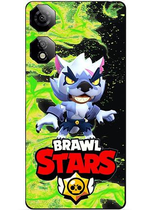 Чехол силиконовый бампер для zte nubia neo 2 5g с героем бравл леон белый волк brawl