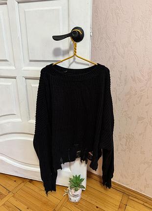 Чорна оверсайз кофта