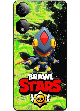 Чехол силиконовый бампер для zte nubia neo 2 5g с героем бравл леон меха теневой brawl