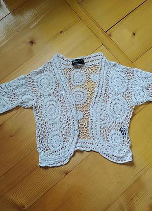 Ажурный кардиган, вечерняя накидка claudia c, стиль vintage / boho" 100% вискоза