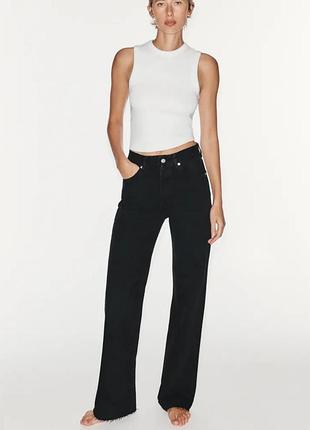 Джинси zara wide-leg з високою посадкою