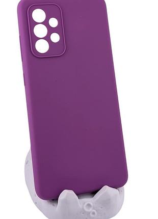 Чехол silicone cover для телефона samsung galaxy a52 / a525 бампер с микрофиброй фиолетовый