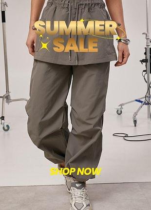 Жіночі штани з плащівки зі спідницею