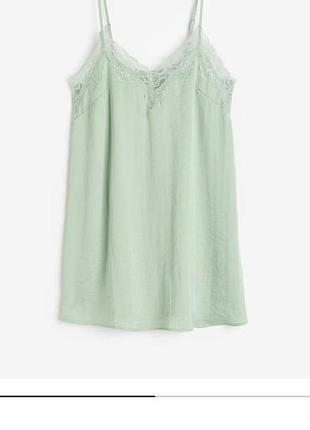 Шовкова сукня комбінація h&m м'ятна сатинова сукня в білизняному стилі з мереживом розмір m