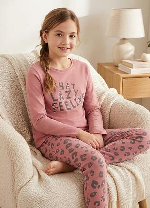 Трикотажна піжама для дівчинки леопард джордж 152 см 12 років