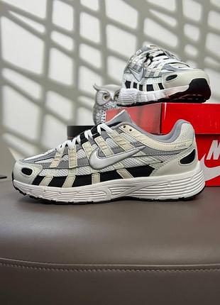 Nike p-6000 white beige black