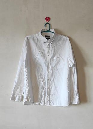 Біла бавовняна сорочка brook taverner (xl) / белая хлопковая рубашка brook taverner (xl)