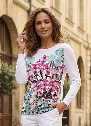 Свитер laura ashley с цветочным принтом свитшот джемпер кофта реглан