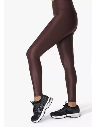 Глянцеві бордові легінси sweaty betty high shine, оригінал, р. xs -s