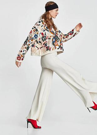 Білі штани zara кльош розмір s