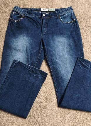 Синие женские джинсы с потертостями john baner bootcut fit l/xl
