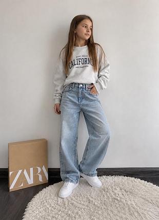 Джинси баггі baggi zara зі стразами в каменях