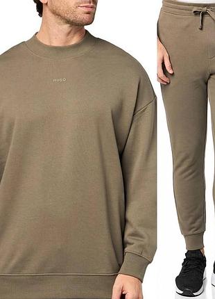 Спортивний костюм hugo оливковий hit logo french terry cuffed joggers and sweatshirt