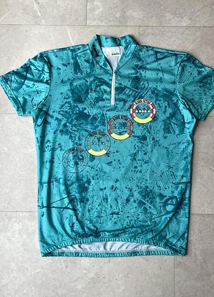 Велосипедна джерсі футболка vintage diadora cycling jersey shirt large xl