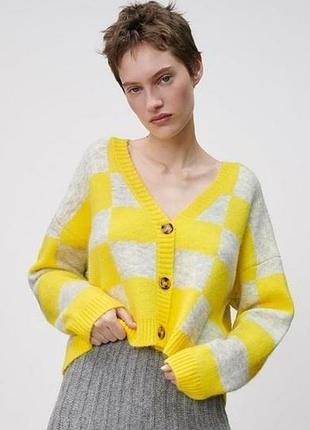 Вовняний кардиган zara оверсайз светр кофта джемпер