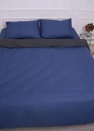 Комплект постельного белья, семейный, dark blue/gray